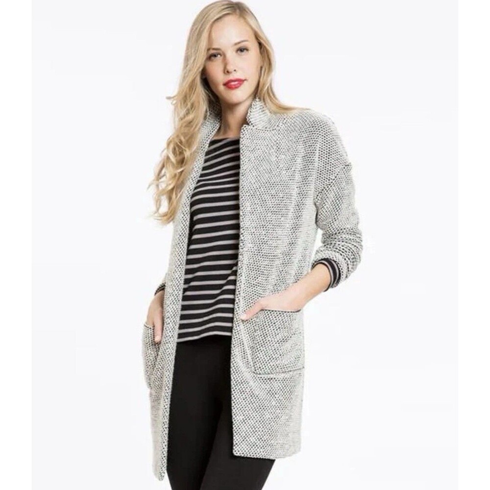 Marine Layer Birdseye Textured Open Front Coat M … - image 1